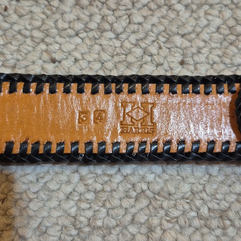 Harris Leather Tooled Belt - Picture 3 of 3